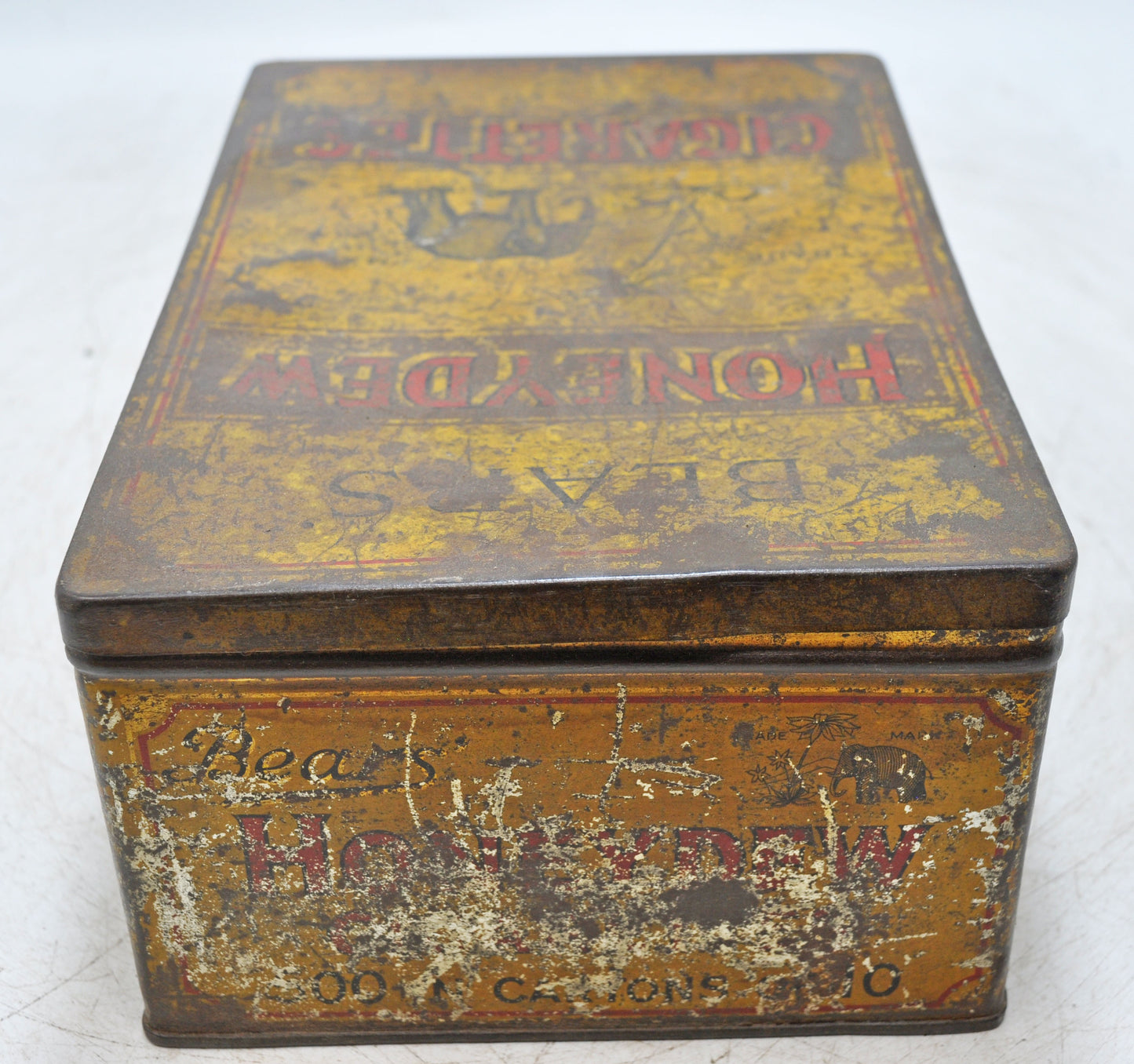 Vintage Ad Sign Tin Box Bears Honeydew Cigarettes Original Old