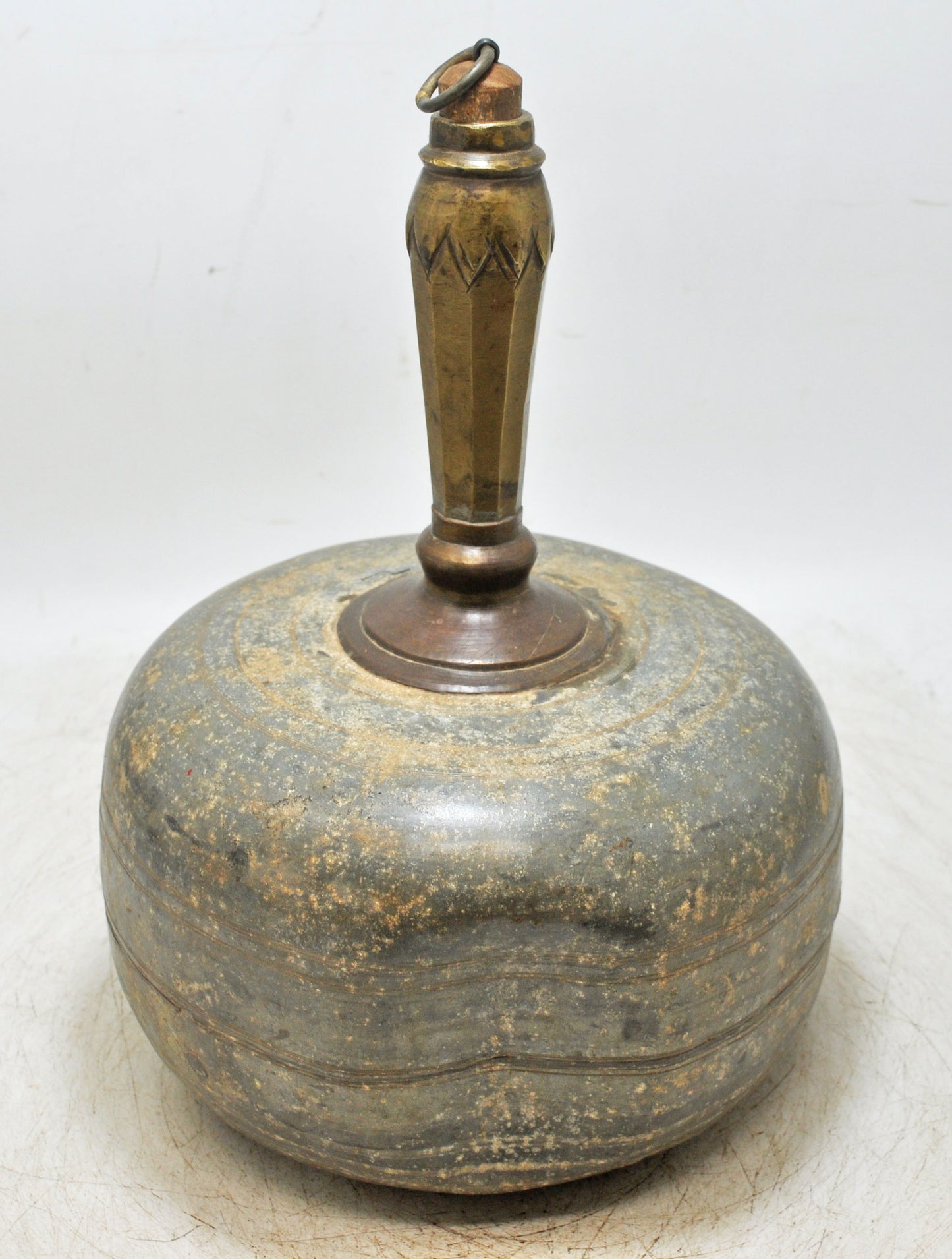 Antique Iron Brass Surai Water Storage Pot Original Old Hand Crafted Engraved