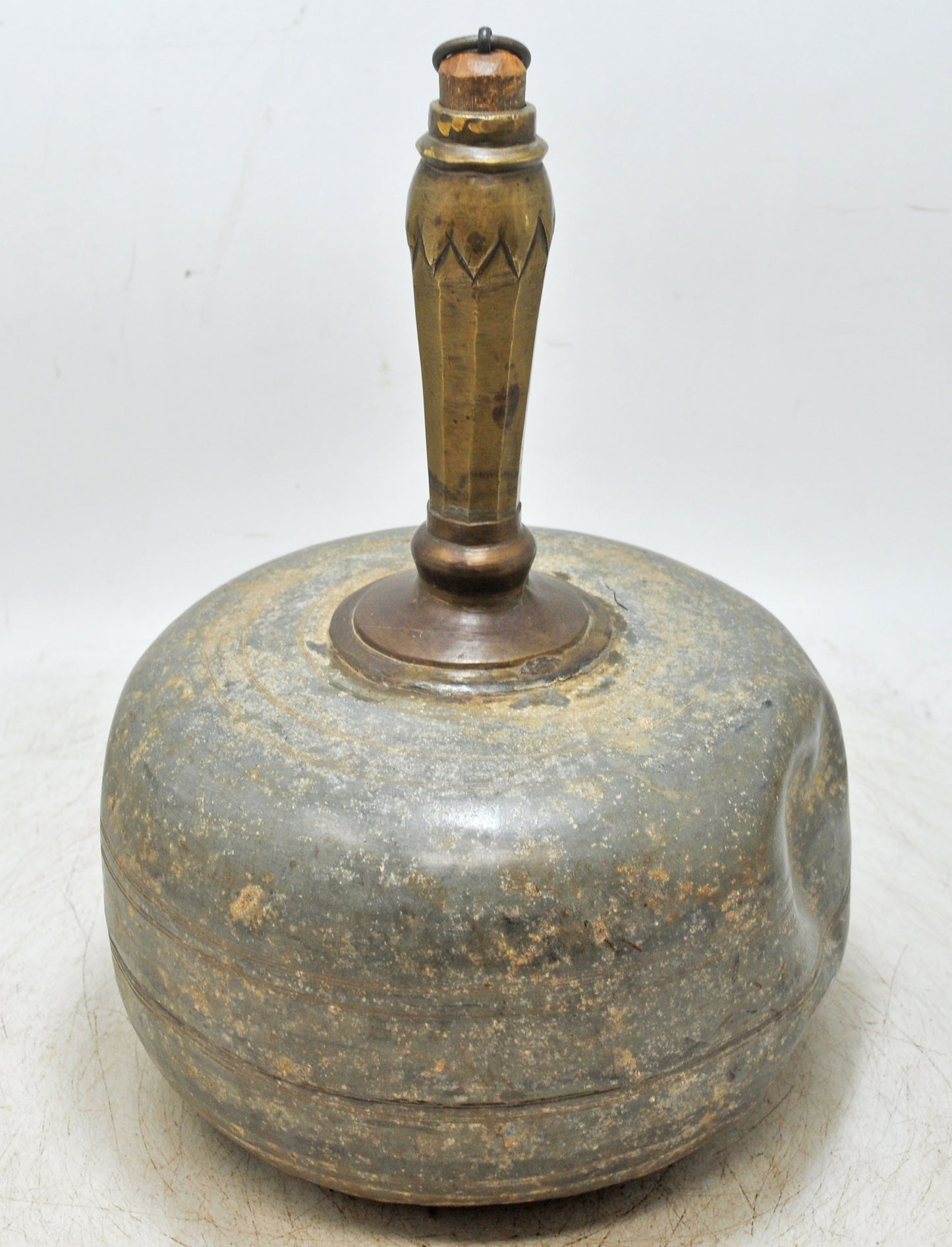 Antique Iron Brass Surai Water Storage Pot Original Old Hand Crafted Engraved