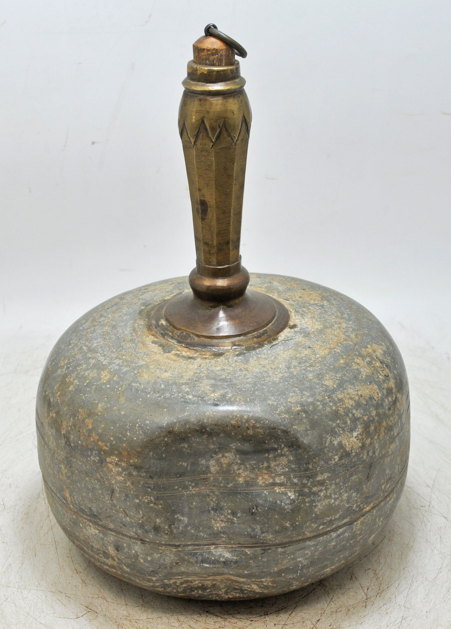 Antique Iron Brass Surai Water Storage Pot Original Old Hand Crafted Engraved