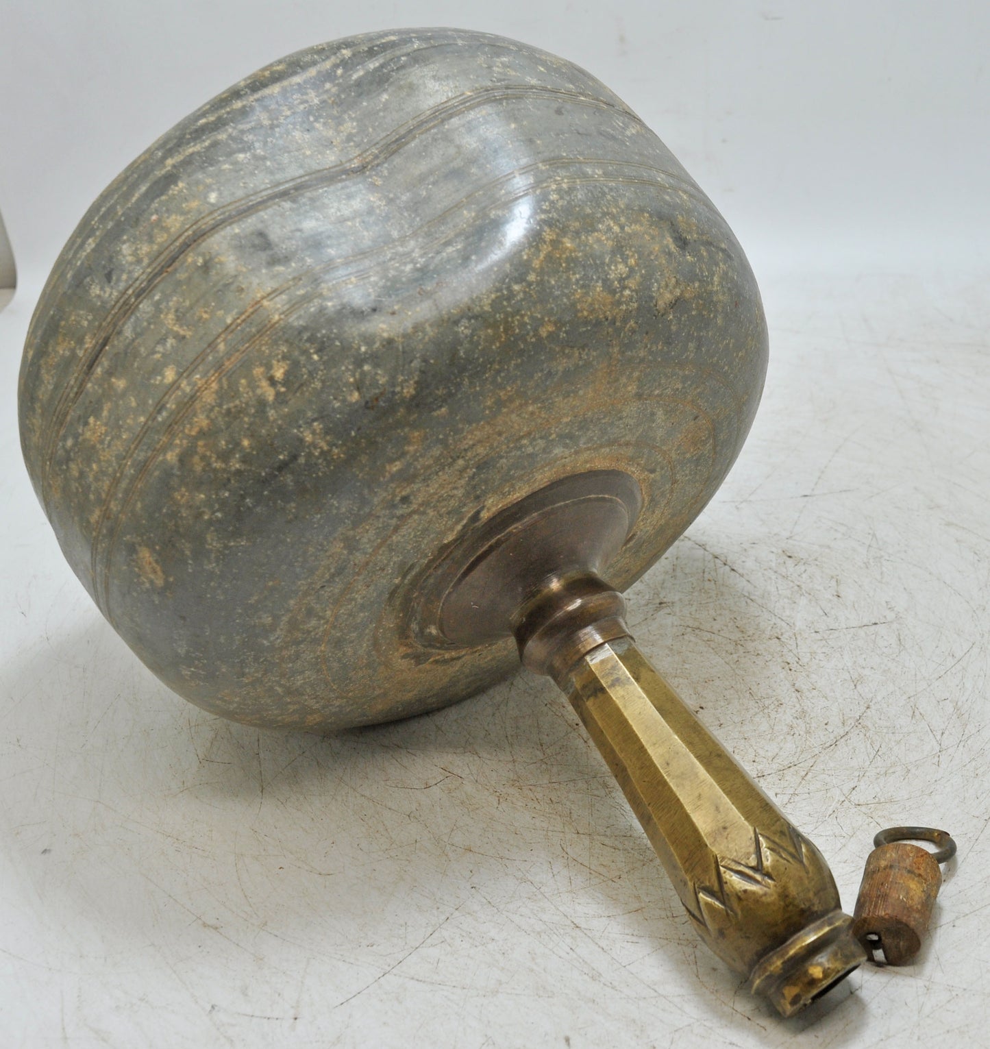 Antique Iron Brass Surai Water Storage Pot Original Old Hand Crafted Engraved