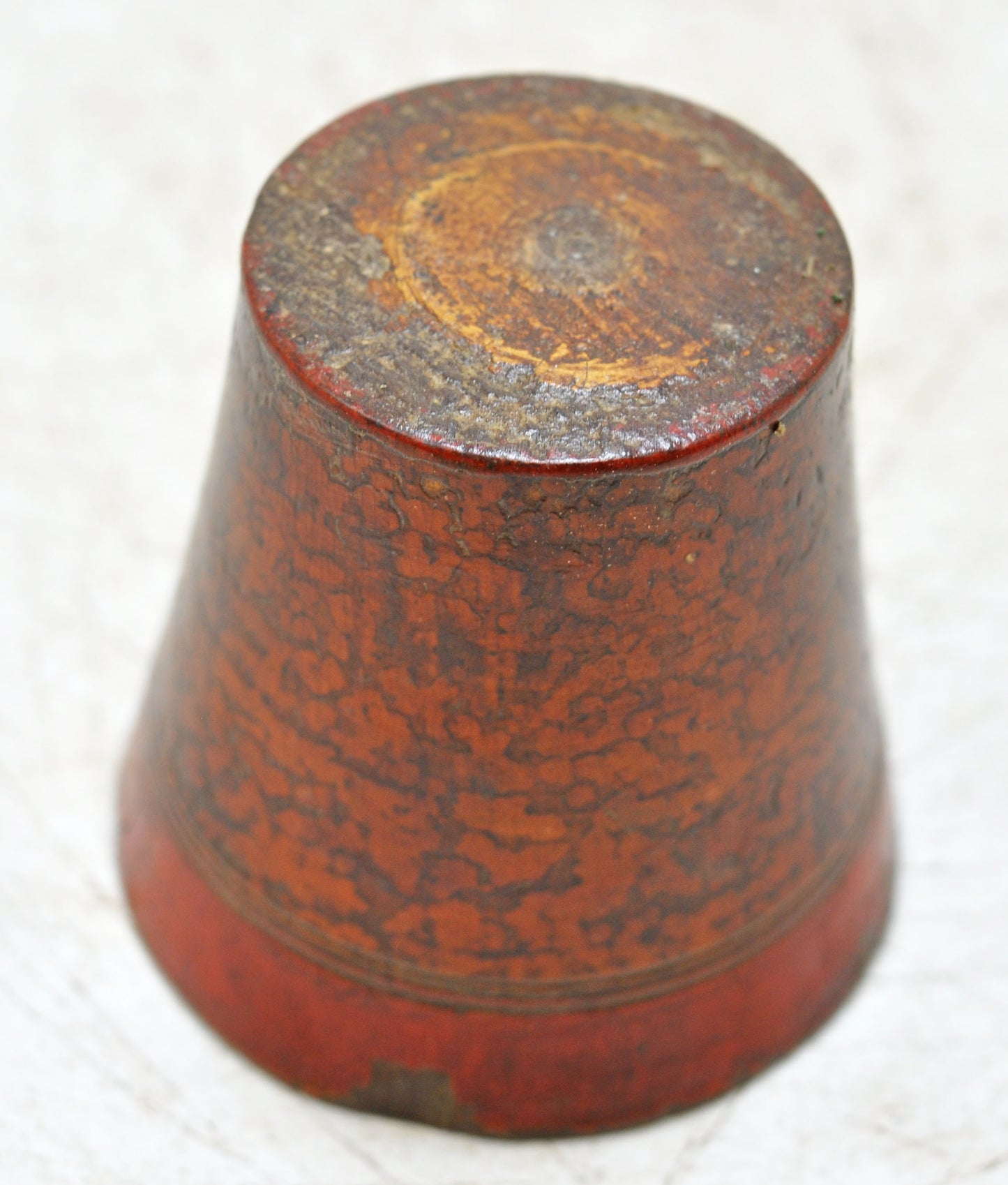 Antique Wooden Small Miniature Drinking Cup Glass Original Old Lacquer Painted