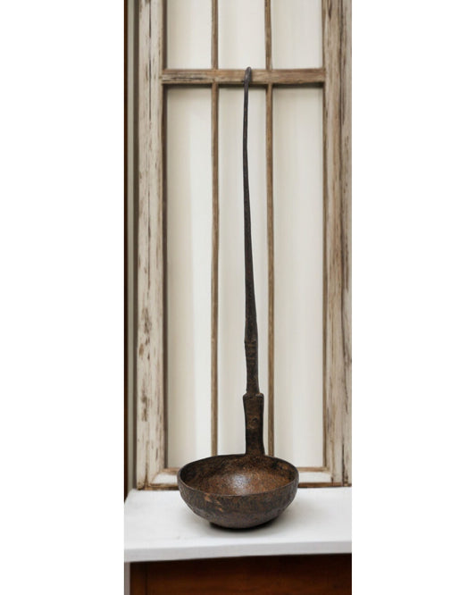 Antique Iron Tipri Oil Long Spoon Original Old Hand Crafted Engraved