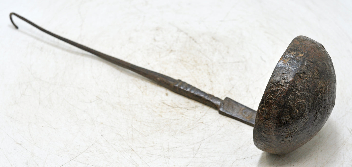 Antique Iron Tipri Oil Long Spoon Original Old Hand Crafted Engraved