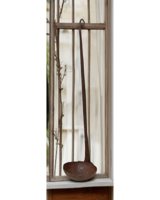 Antique Iron Tipri Oil Long Spoon Original Old Hand Crafted Engraved