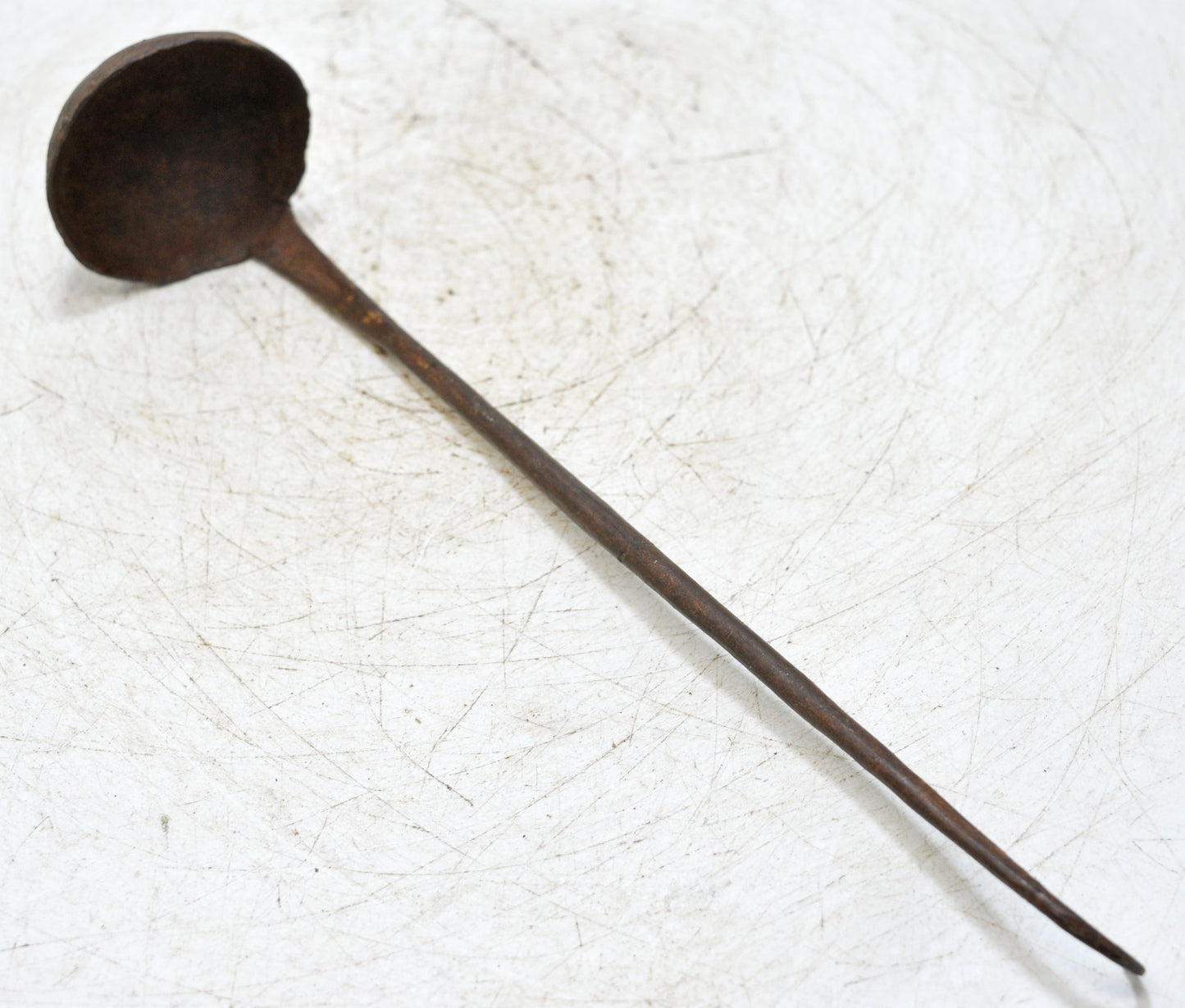 Antique Iron Tipri Oil Long Spoon Original Old Hand Crafted Engraved