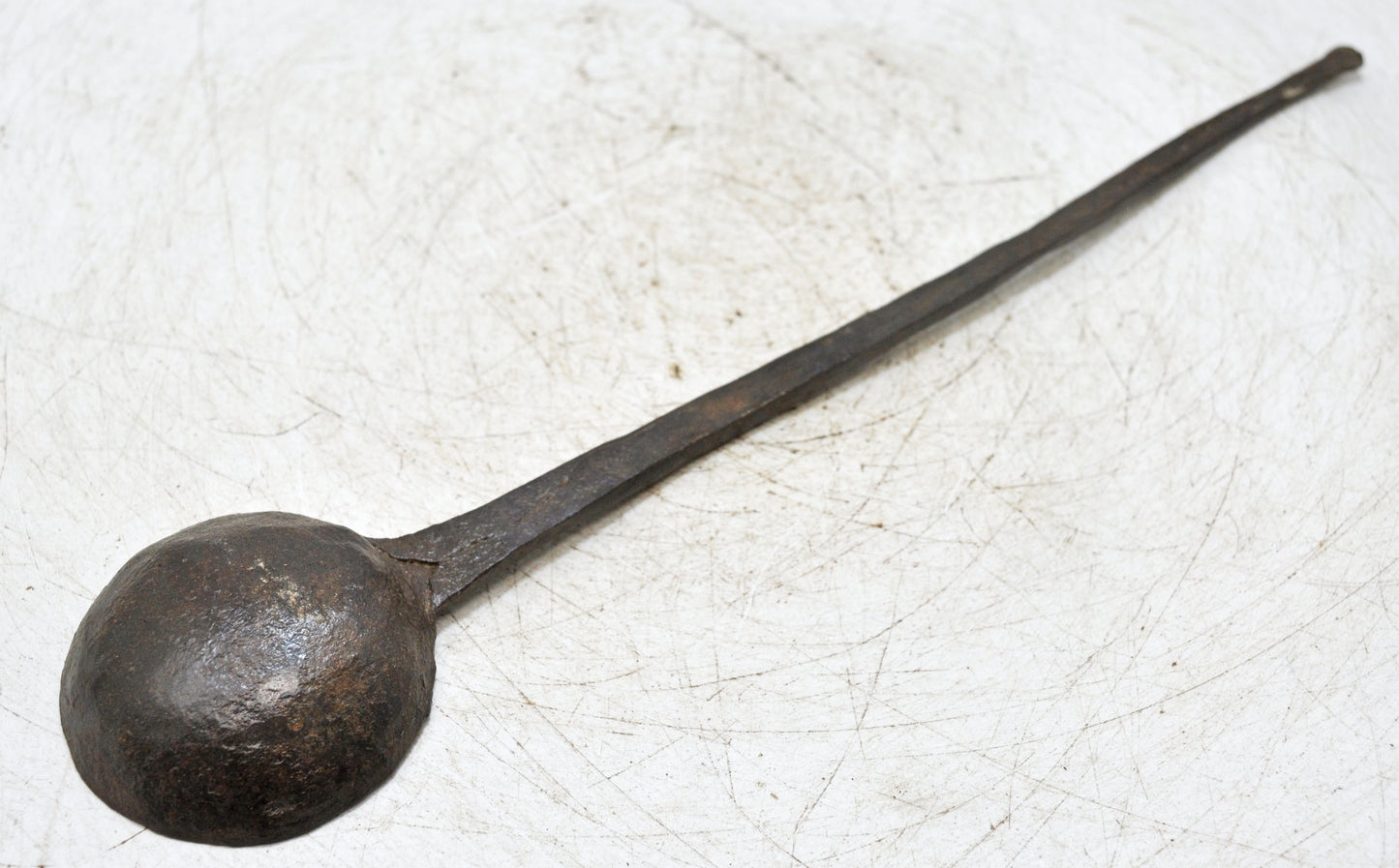 Antique Iron Kitchenware Long Serving Spoon Original Old Hand Crafted