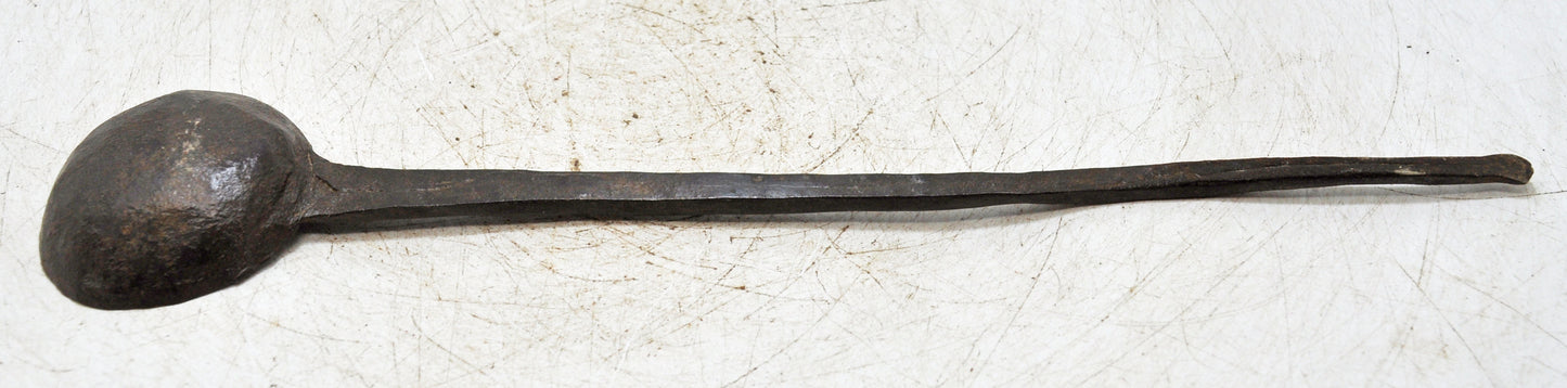Antique Iron Kitchenware Long Serving Spoon Original Old Hand Crafted