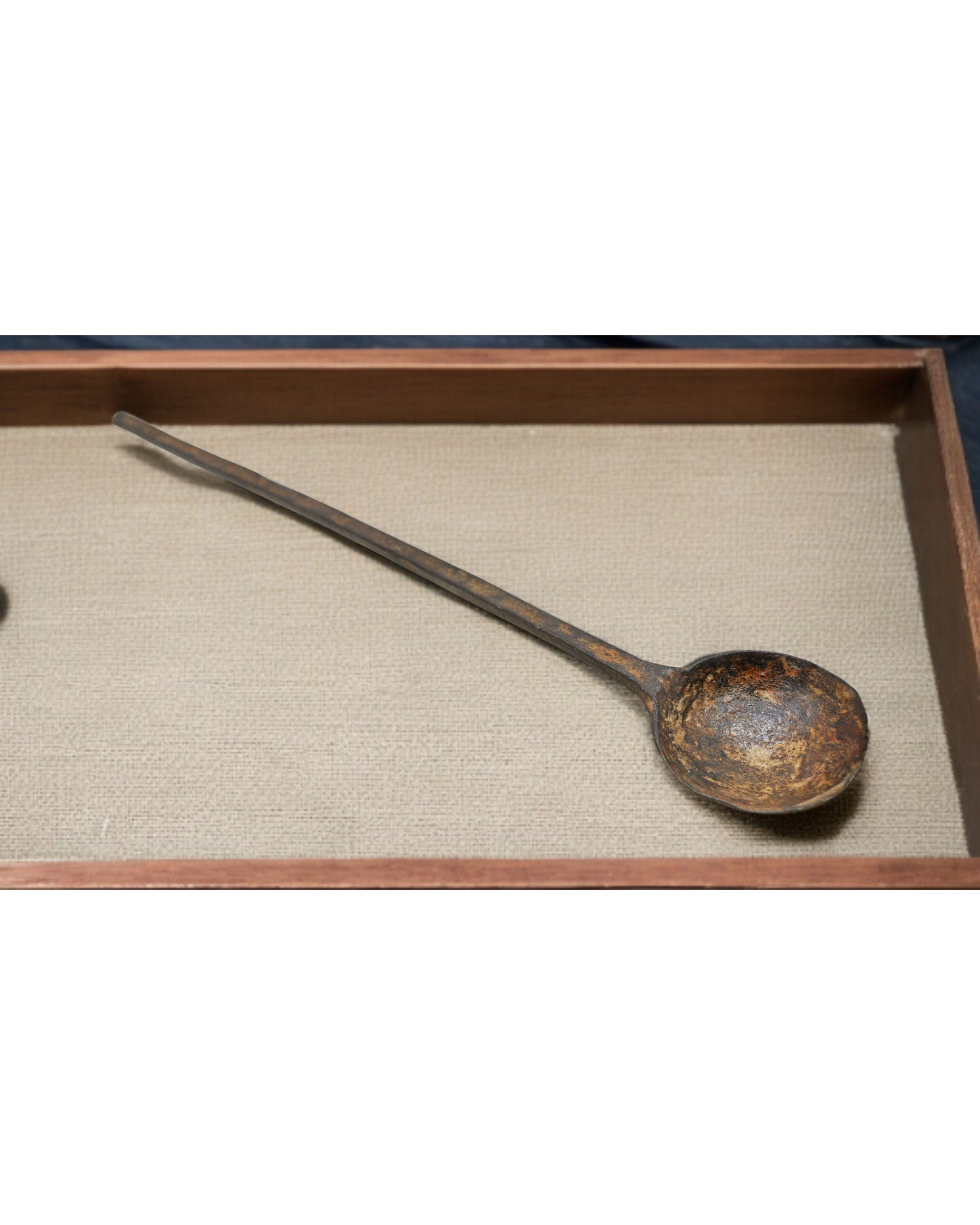 Antique Iron Kitchenware Long Serving Spoon Original Old Hand Crafted