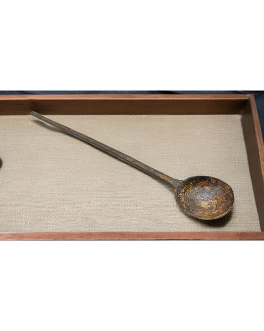 Antique Iron Kitchenware Long Serving Spoon Original Old Hand Crafted