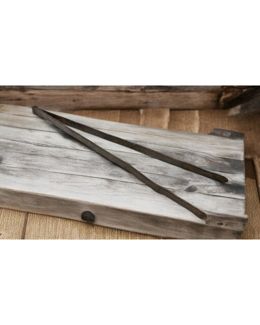 Antique Iron Long Kitchenware Tongs Original Old Hand Crafted