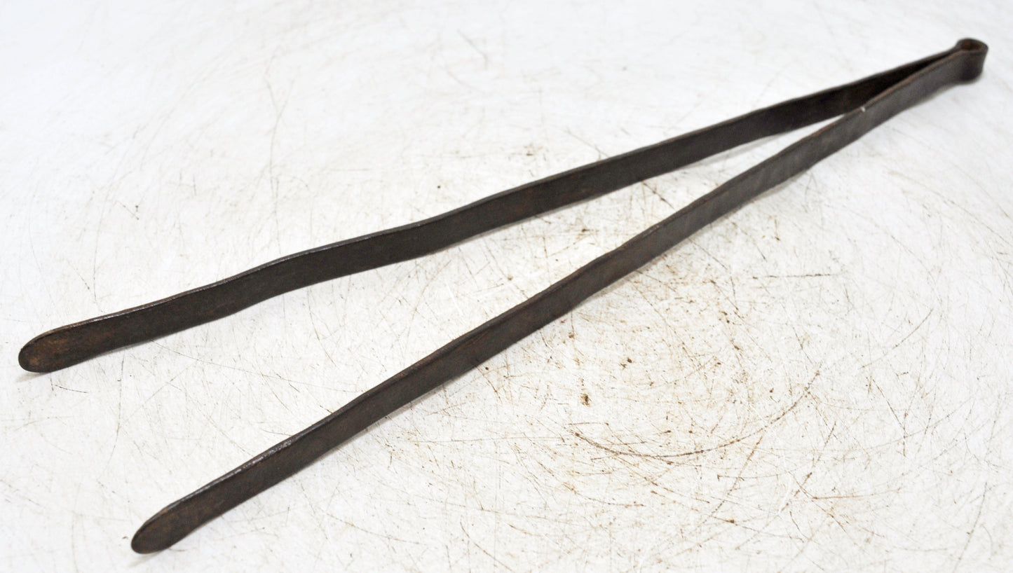 Antique Iron Long Kitchenware Tongs Original Old Hand Crafted