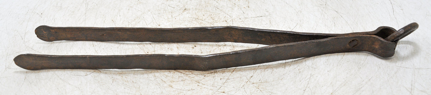 Antique Iron Long Kitchenware Tongs Original Old Hand Crafted
