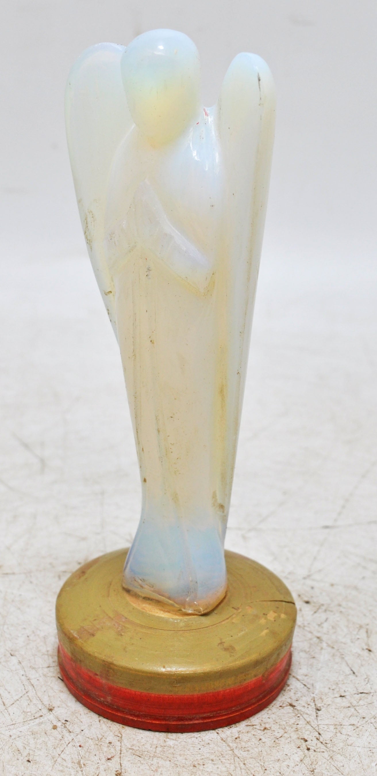 Antique Semi Precious Stone Angel Figurine Original Old Fine Hand Carved