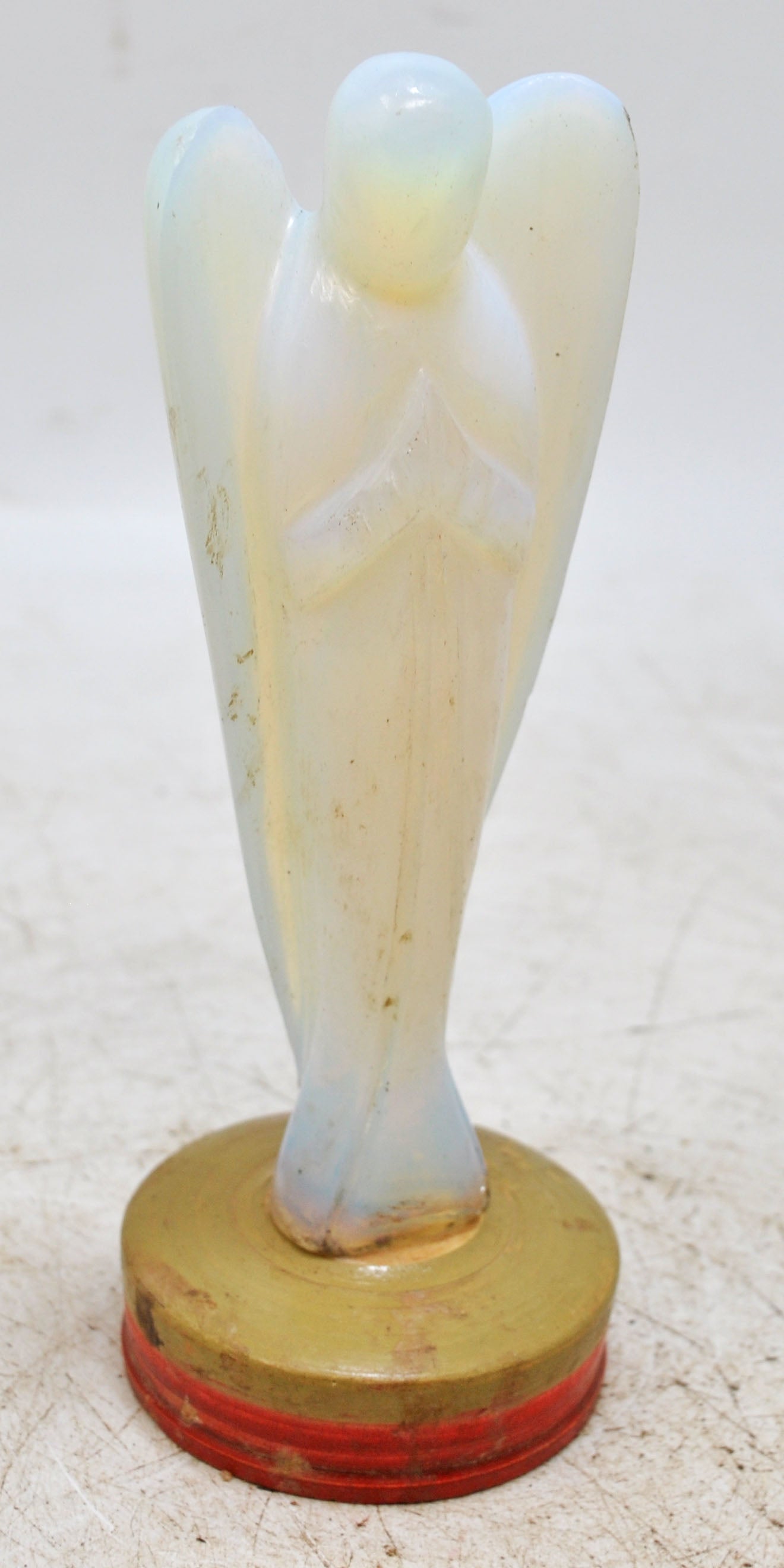 Antique Semi Precious Stone Angel Figurine Original Old Fine Hand Carved