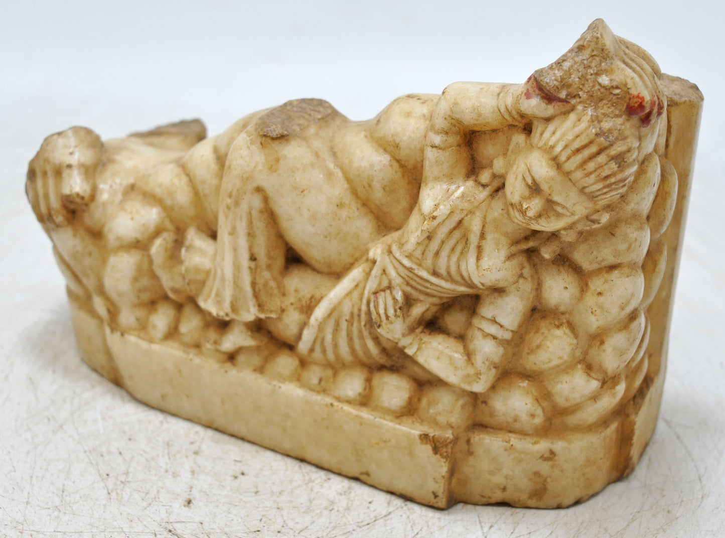 Antique White Marble God Krishna Statue Figurine Statue Original Old Fine Hand Carved