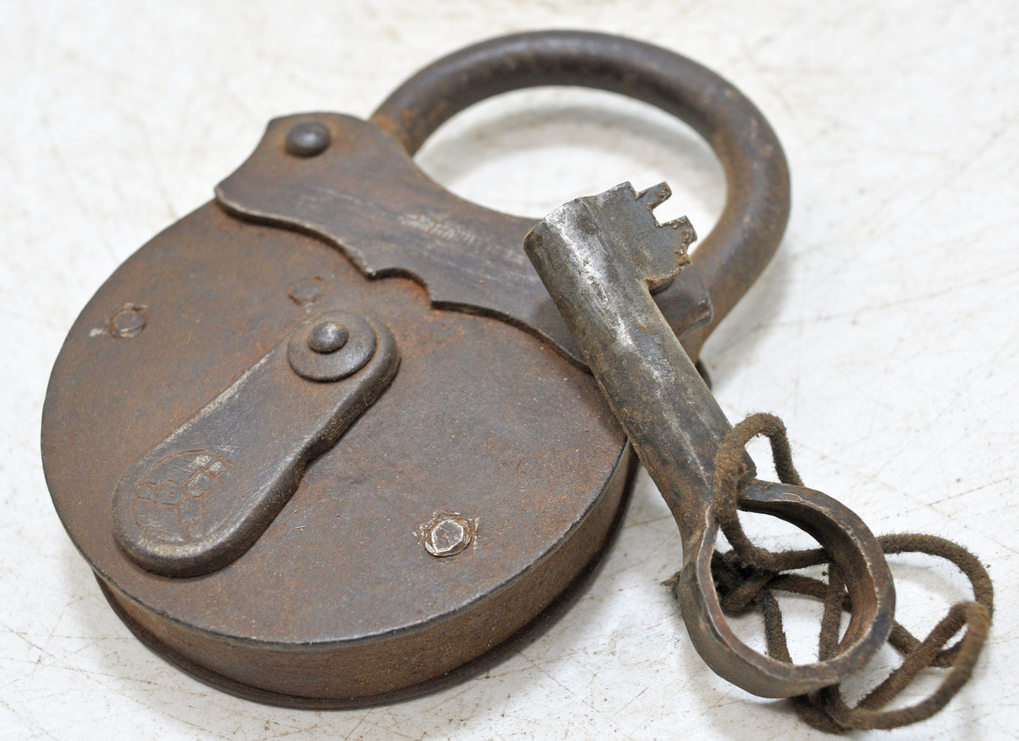 Antique Iron Pad Lock Original Old Hand Crafted Working Condition