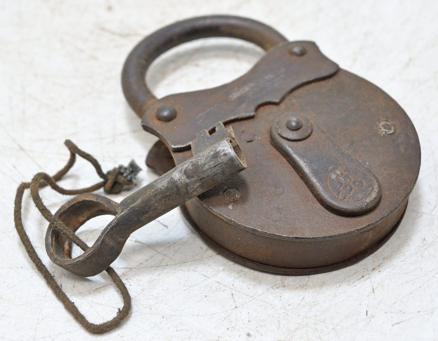 Antique Iron Pad Lock Original Old Hand Crafted Working Condition