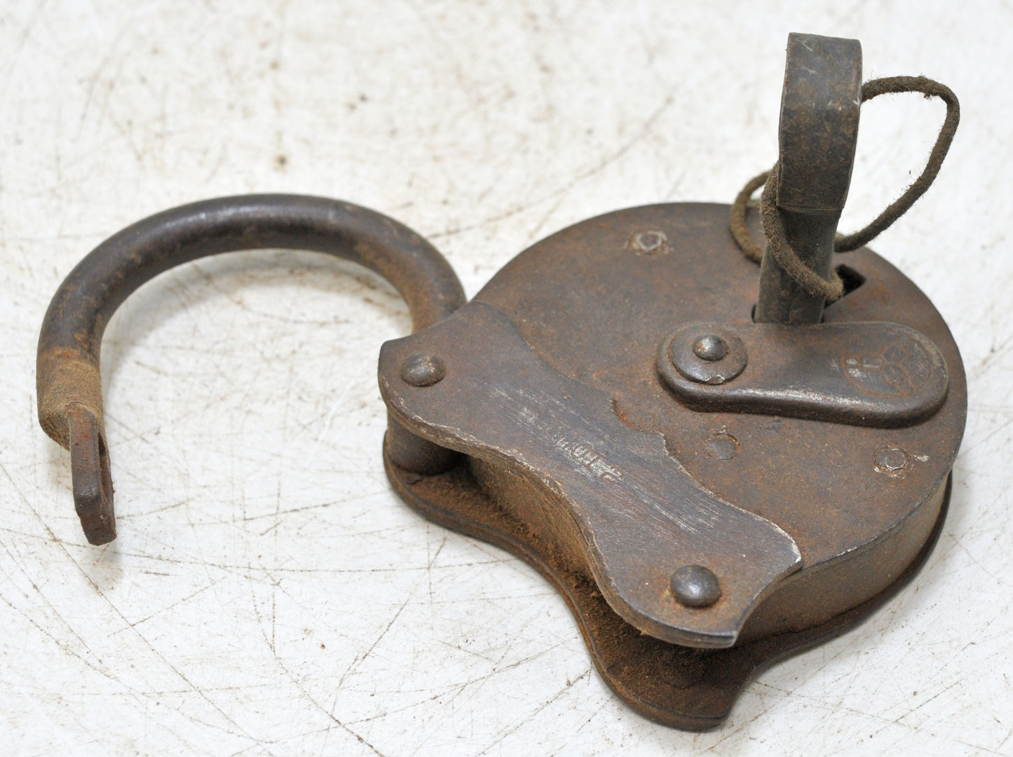 Antique Iron Pad Lock Original Old Hand Crafted Working Condition