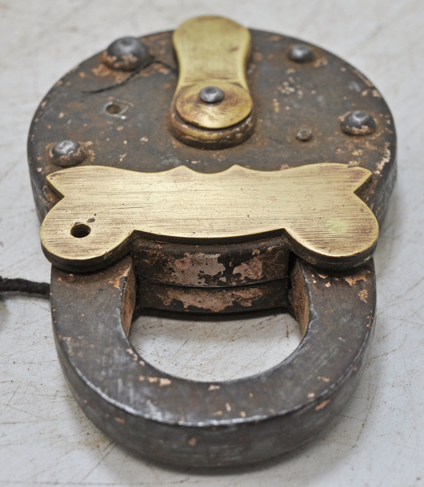 Antique Iron Brass Pad Lock Original Old Hand Crafted Working Condition