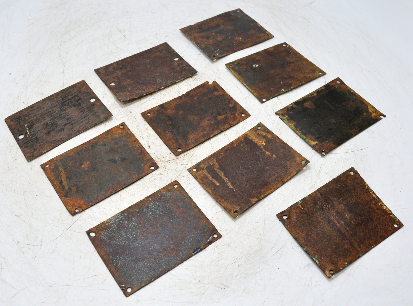 Antique Iron Enamel Porcelain Lot of 10 Signs Original Old Hand Crafted