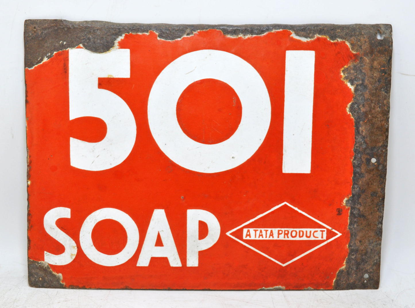Antique Iron Enamel Porcelain Hamam Soap Ad Sign Board Original Old Glossy Colors
