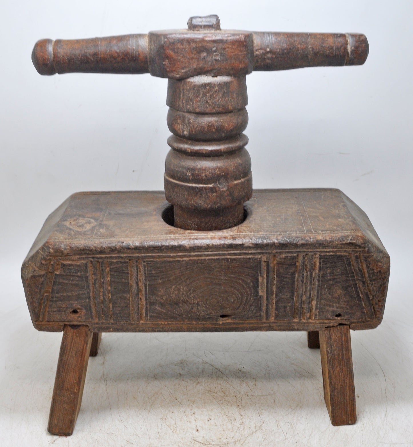 Antique Wooden Tribal Ethnic Juicer Original Old Hand Carved