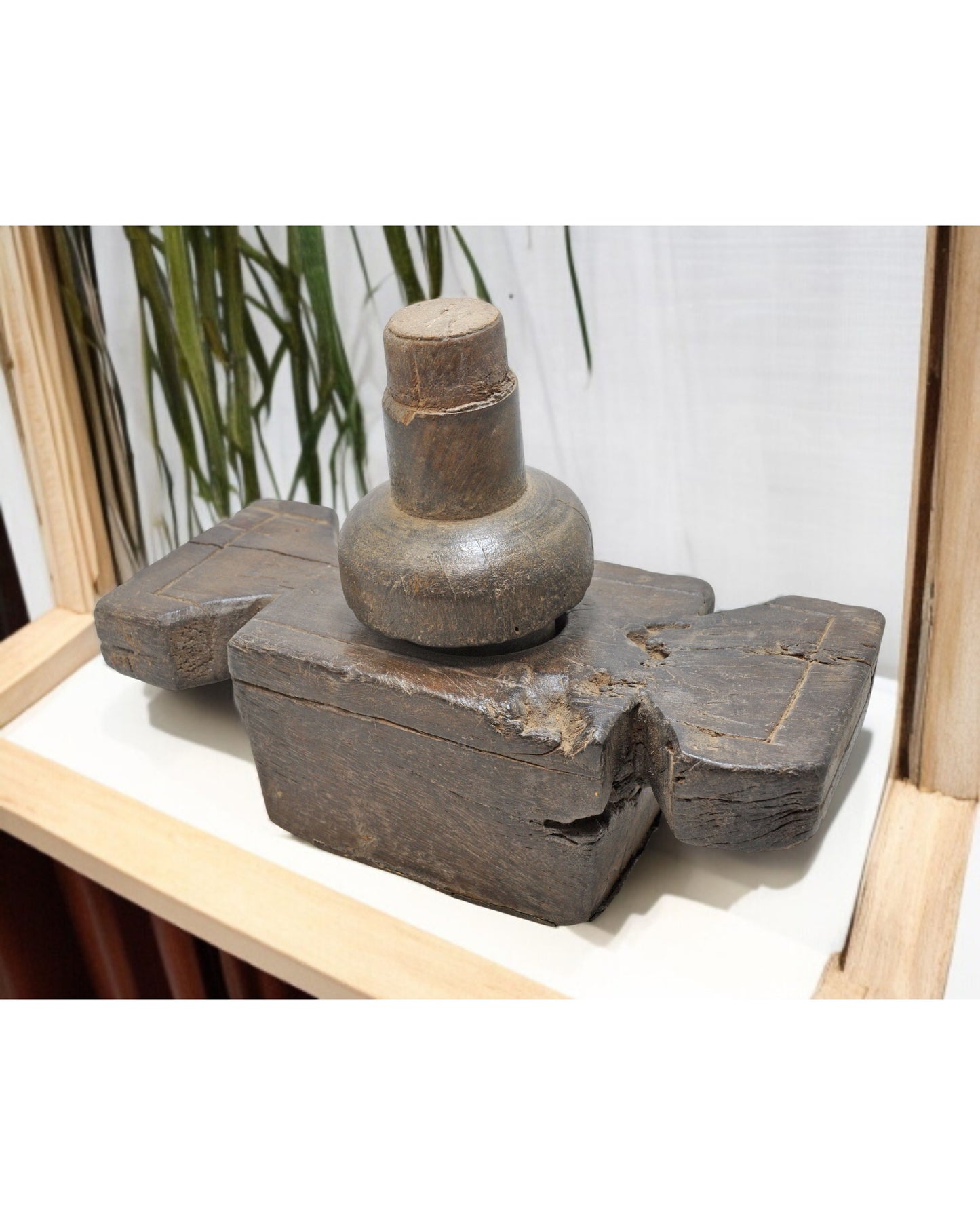 Antique Wooden Kitchenware Ethnic Juicer Original Old Hand Carved