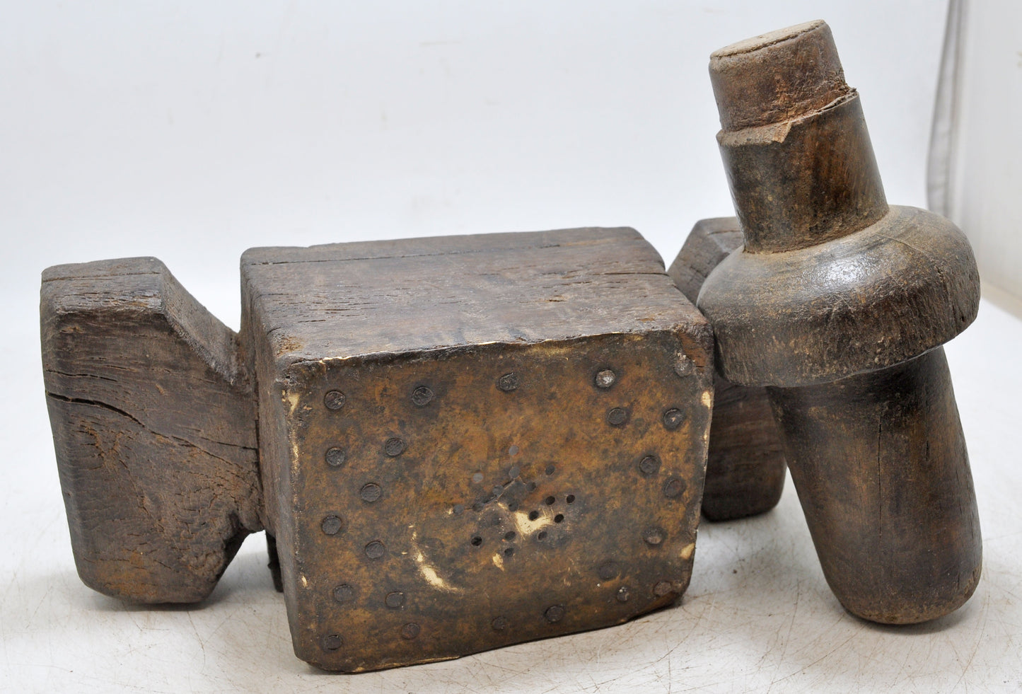 Antique Wooden Kitchenware Ethnic Juicer Original Old Hand Carved