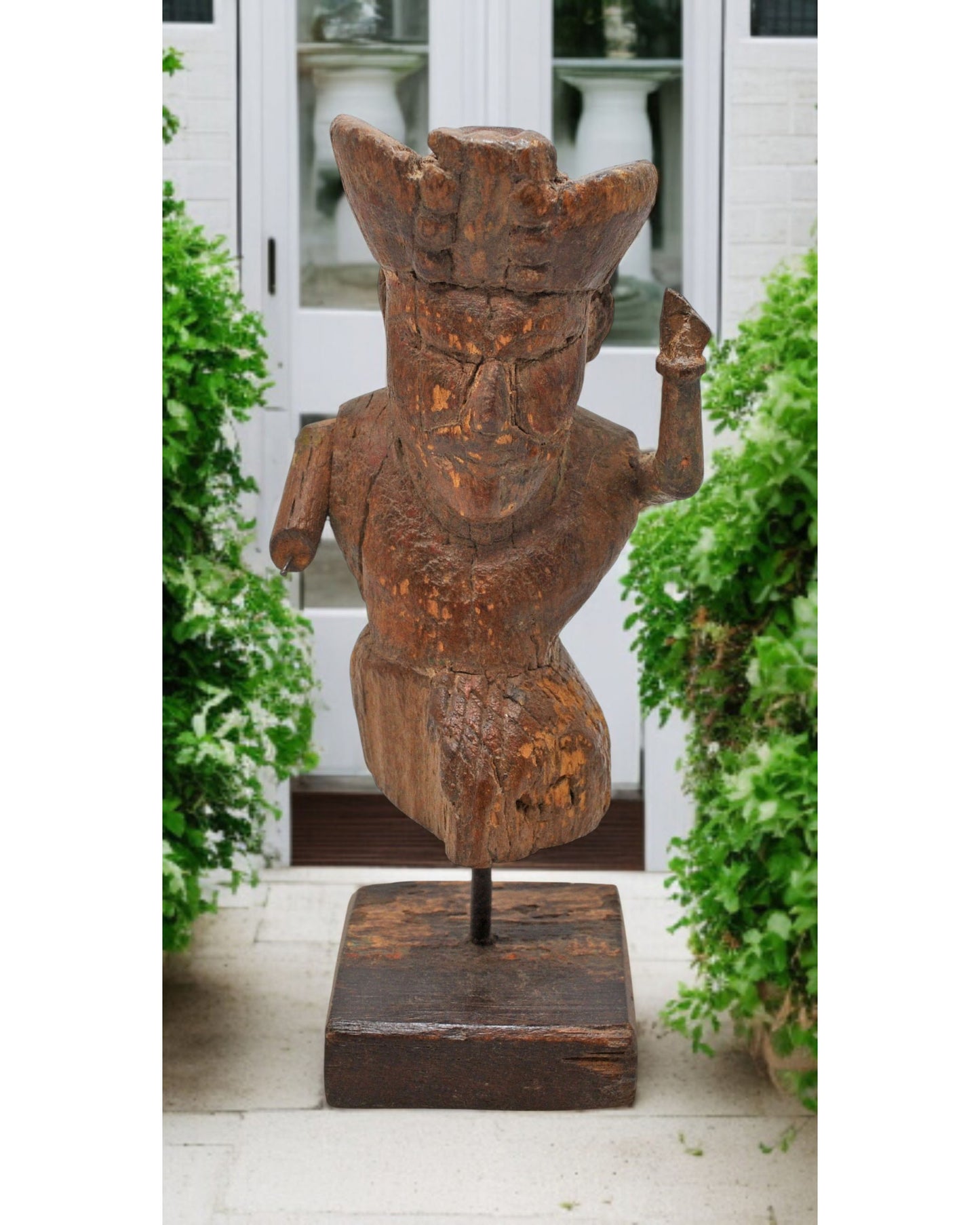 Vintage Wooden Man Figurine Original Old Hand Carved