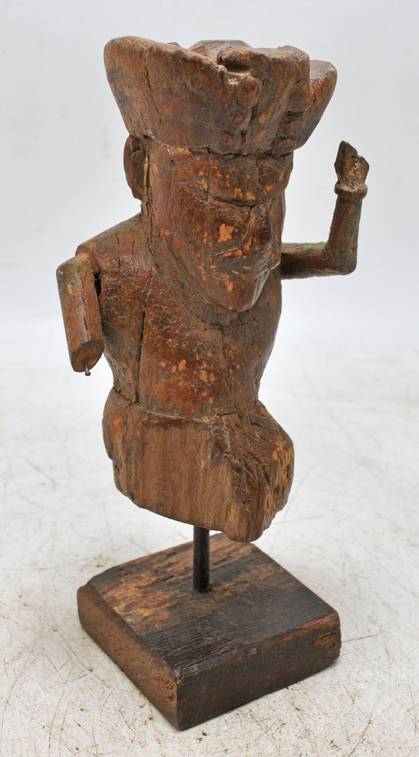 Vintage Wooden Man Figurine Original Old Hand Carved