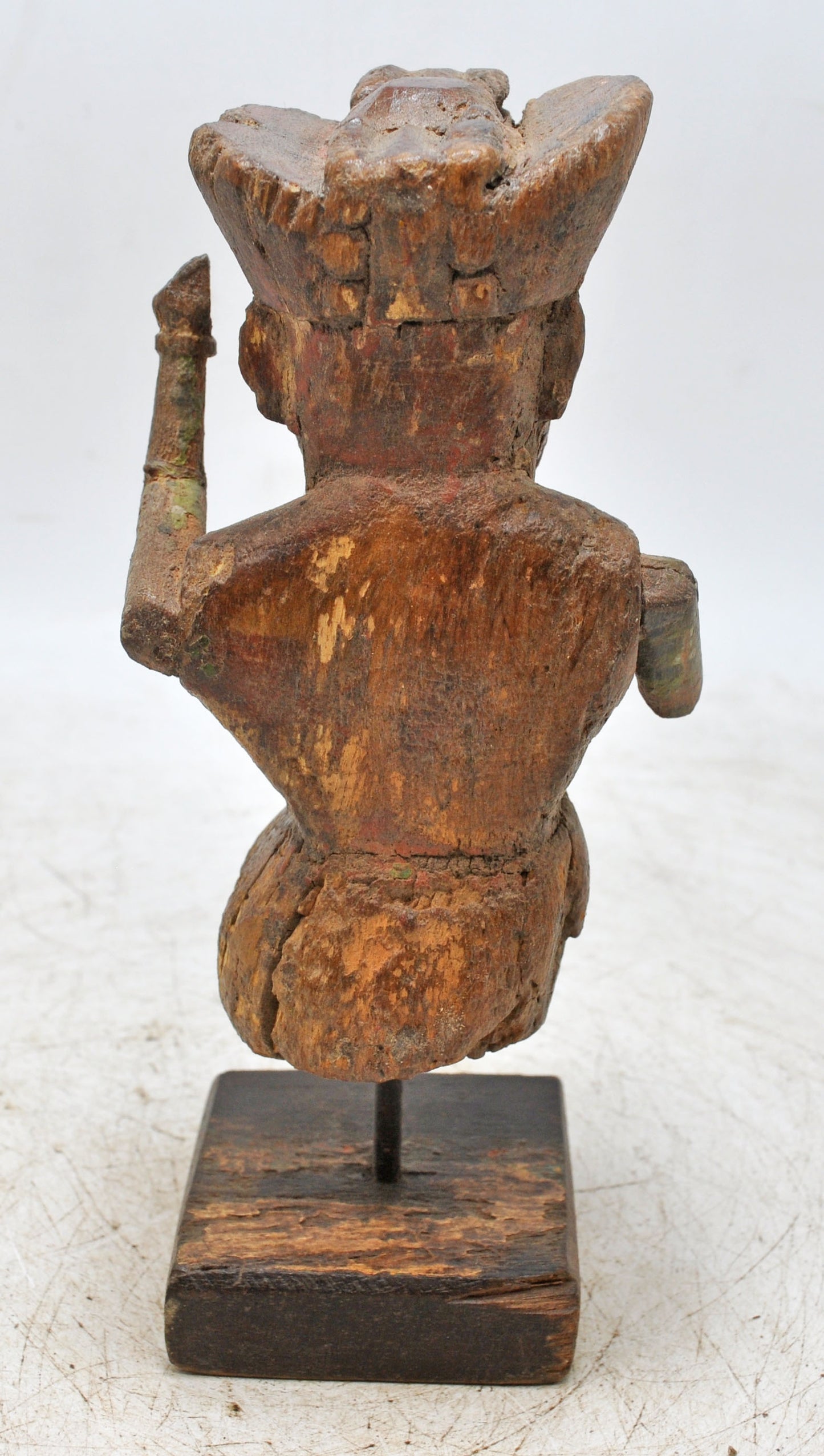 Vintage Wooden Man Figurine Original Old Hand Carved