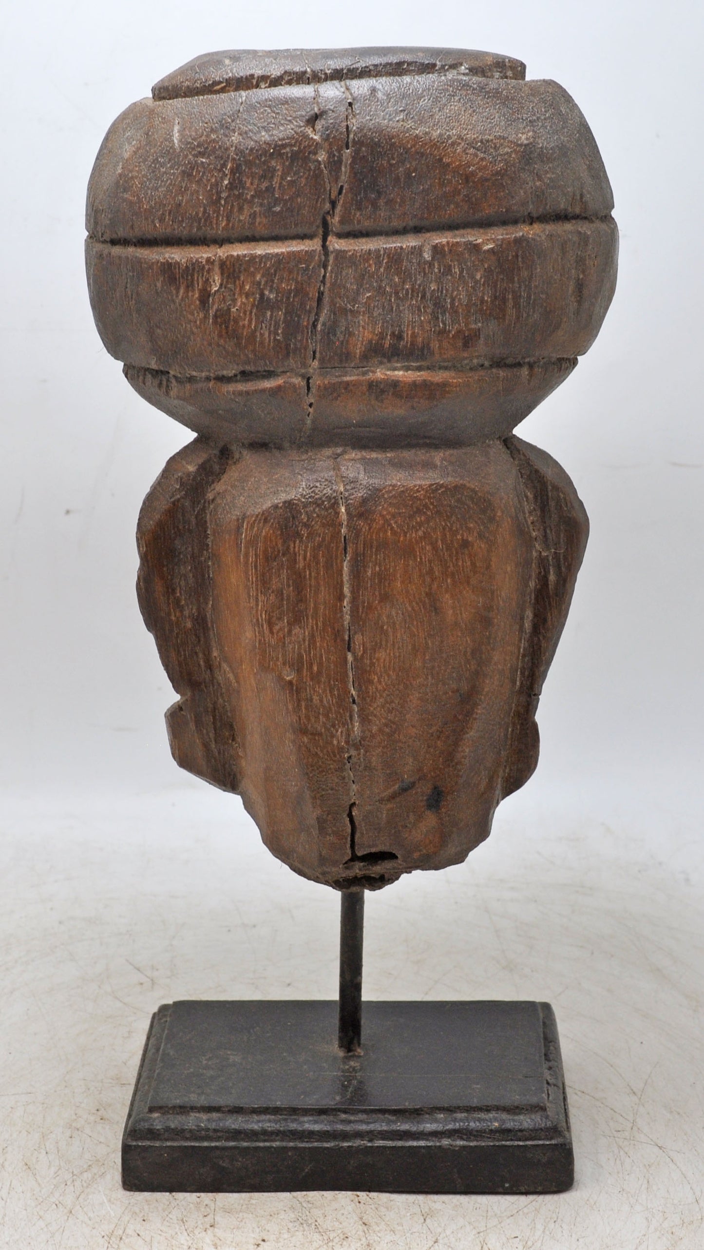 Vintage Wooden Man Head Figurine Original Old Hand Carved