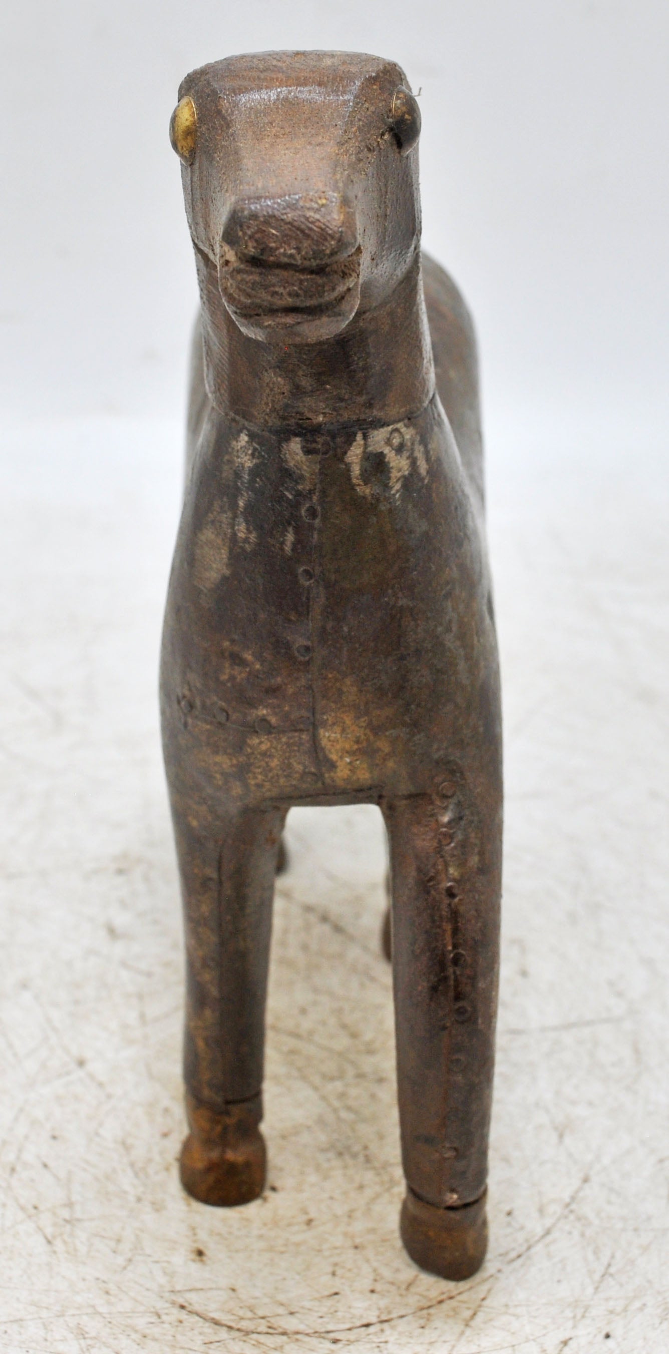 Vintage Wooden Deer Figurine Original Old Hand Carved