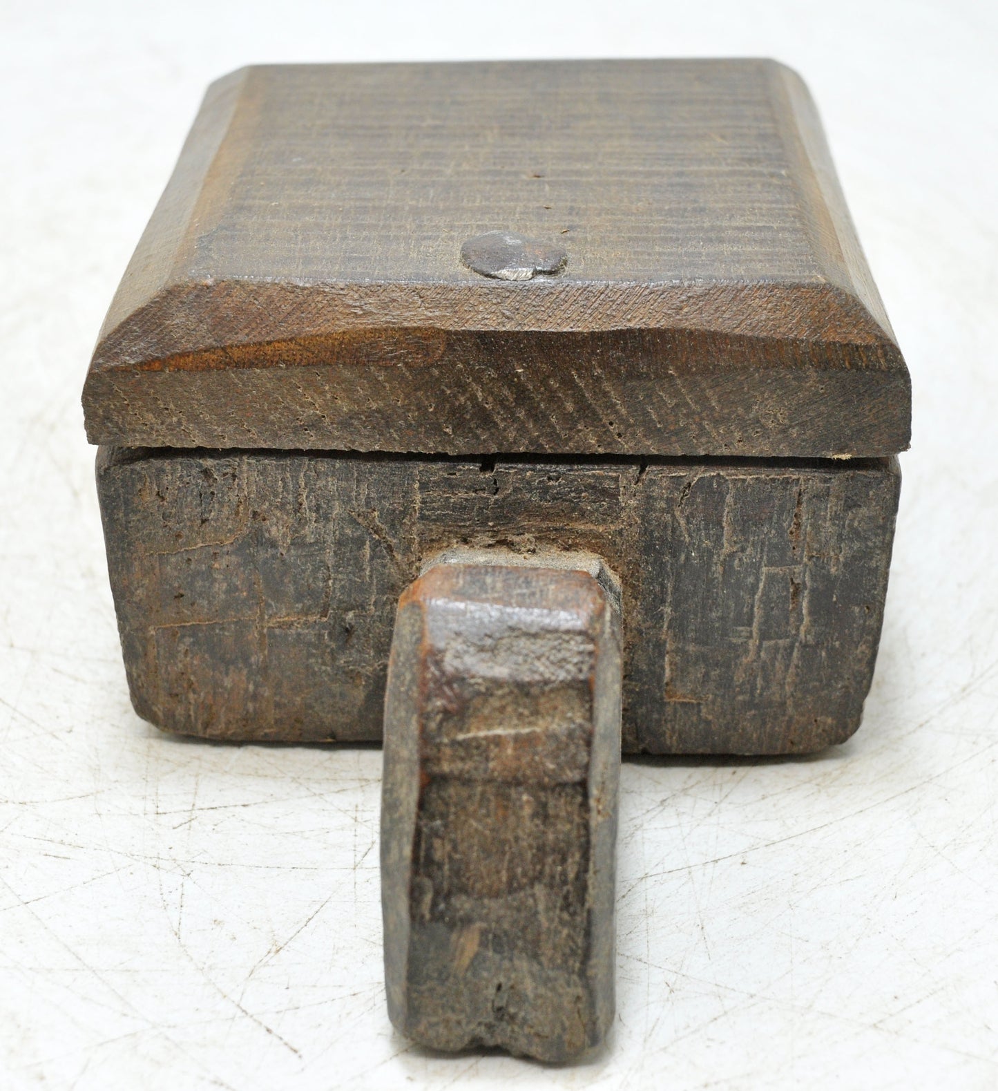 Antique Wooden Kitchenware Spice Box Original Old Hand Carved