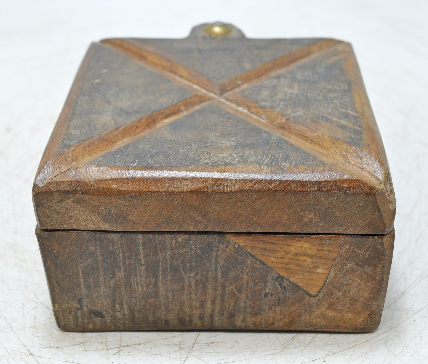 Antique Wooden Kitchenware Spice Box Original Old Hand Carved
