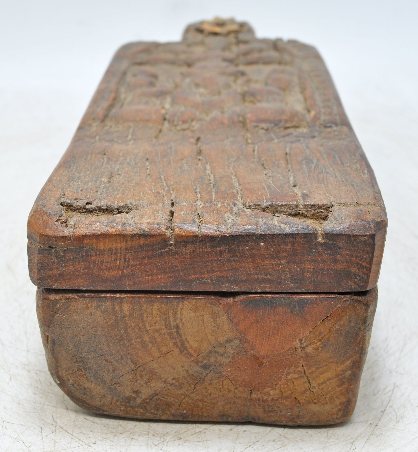 Antique Wooden Kitchenware Spice Box Original Old Hand Carved