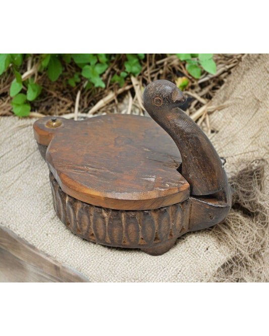 Antique Wooden Kitchenware Spice Box Original Old Hand Carved