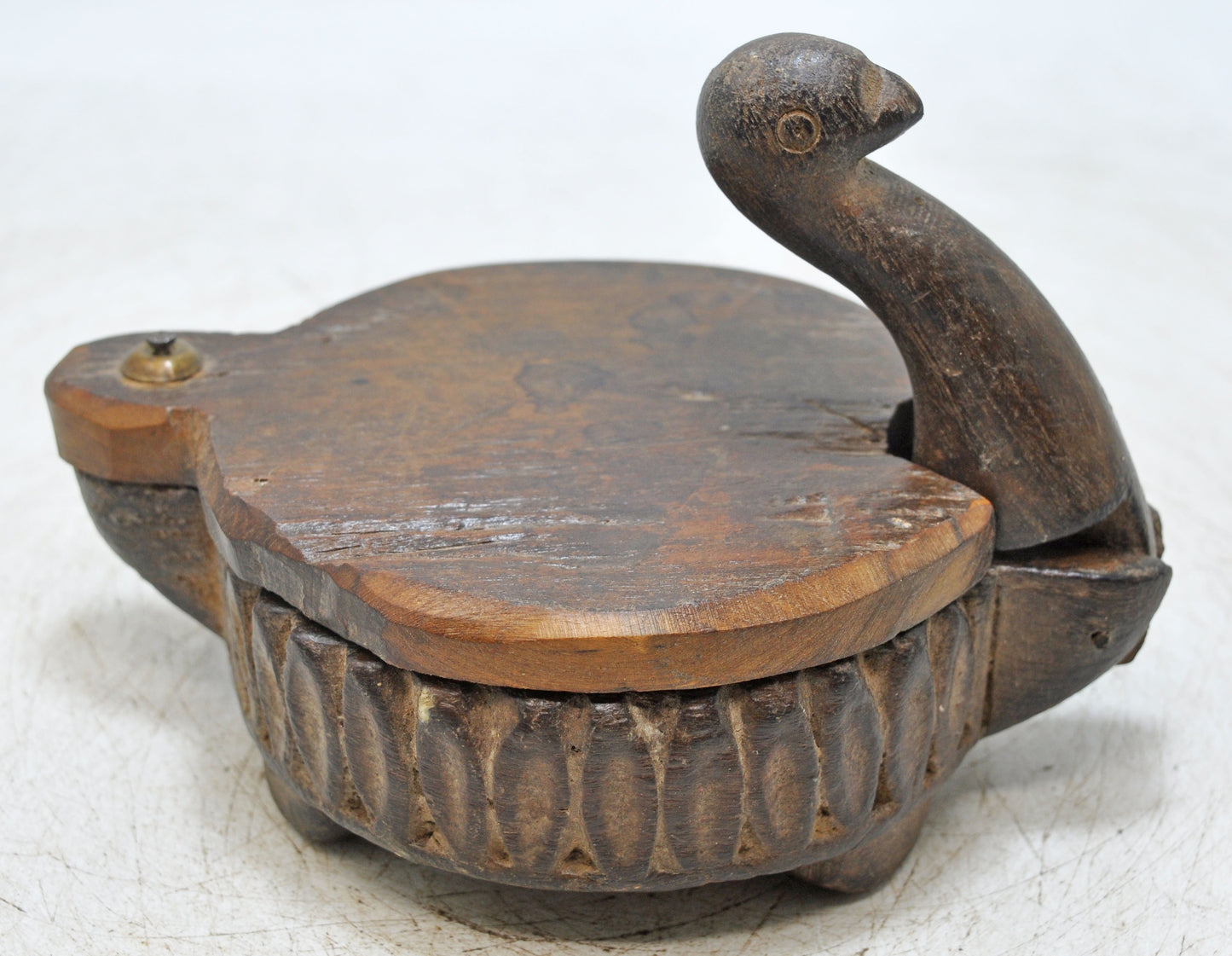 Antique Wooden Kitchenware Spice Box Original Old Hand Carved