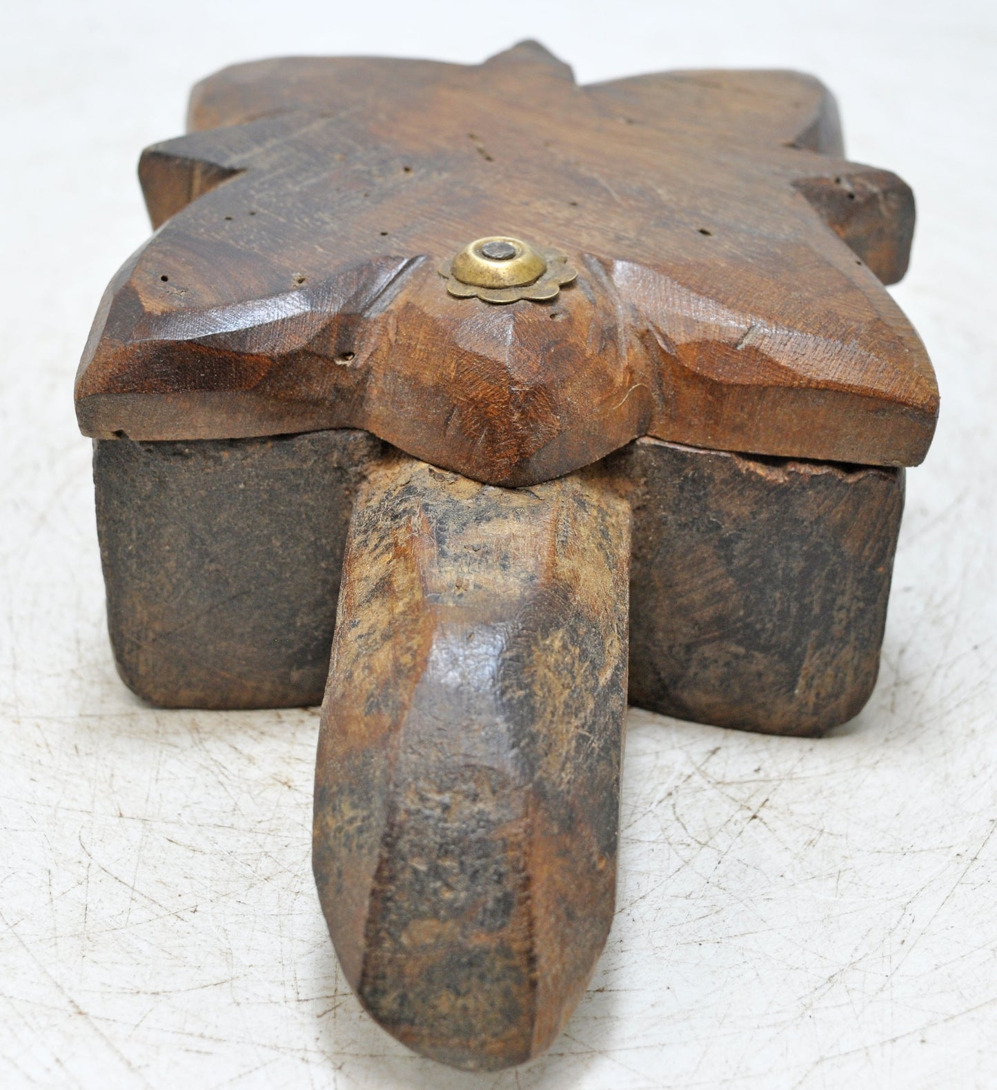 Antique Wooden Kitchenware Spice Box Original Old Hand Carved