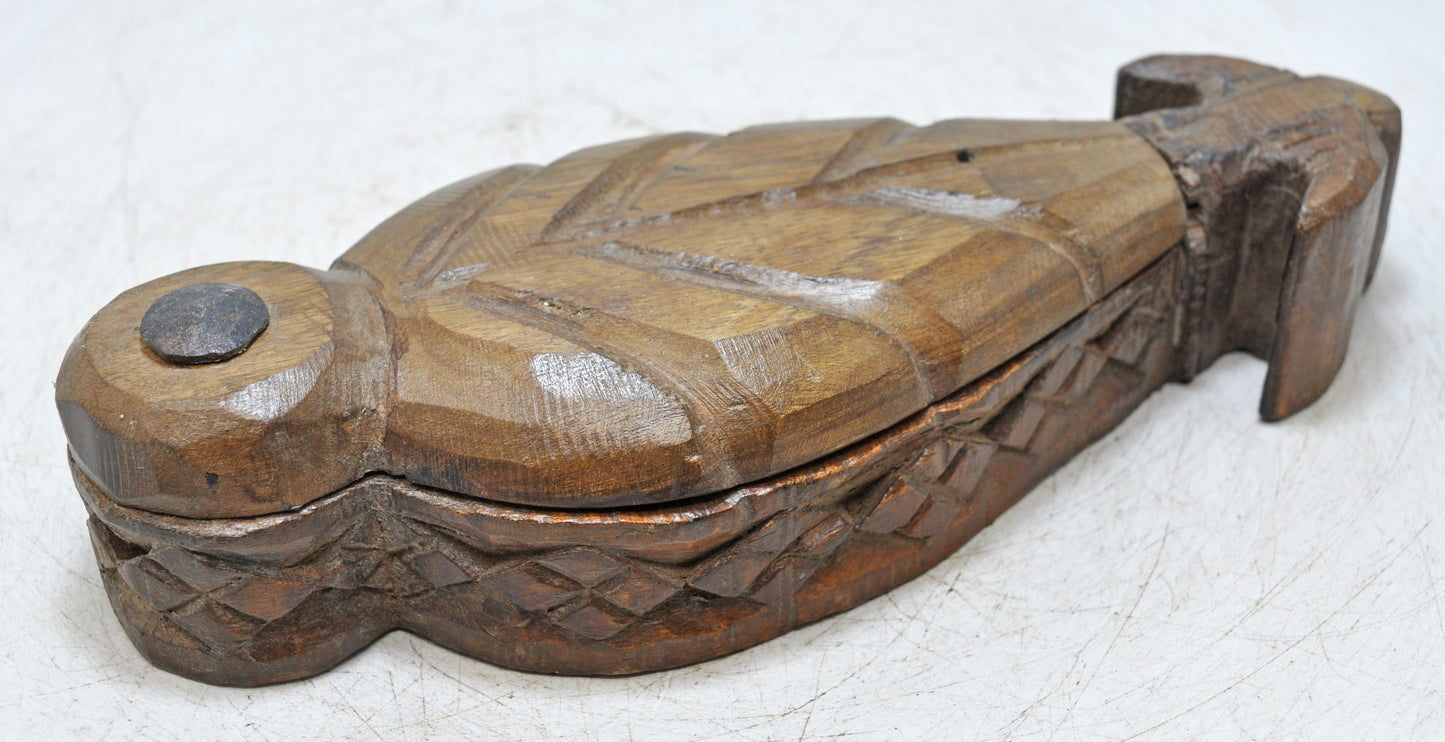 Antique Wooden Kum Kum Powder Tika Box Original Old Hand Carved