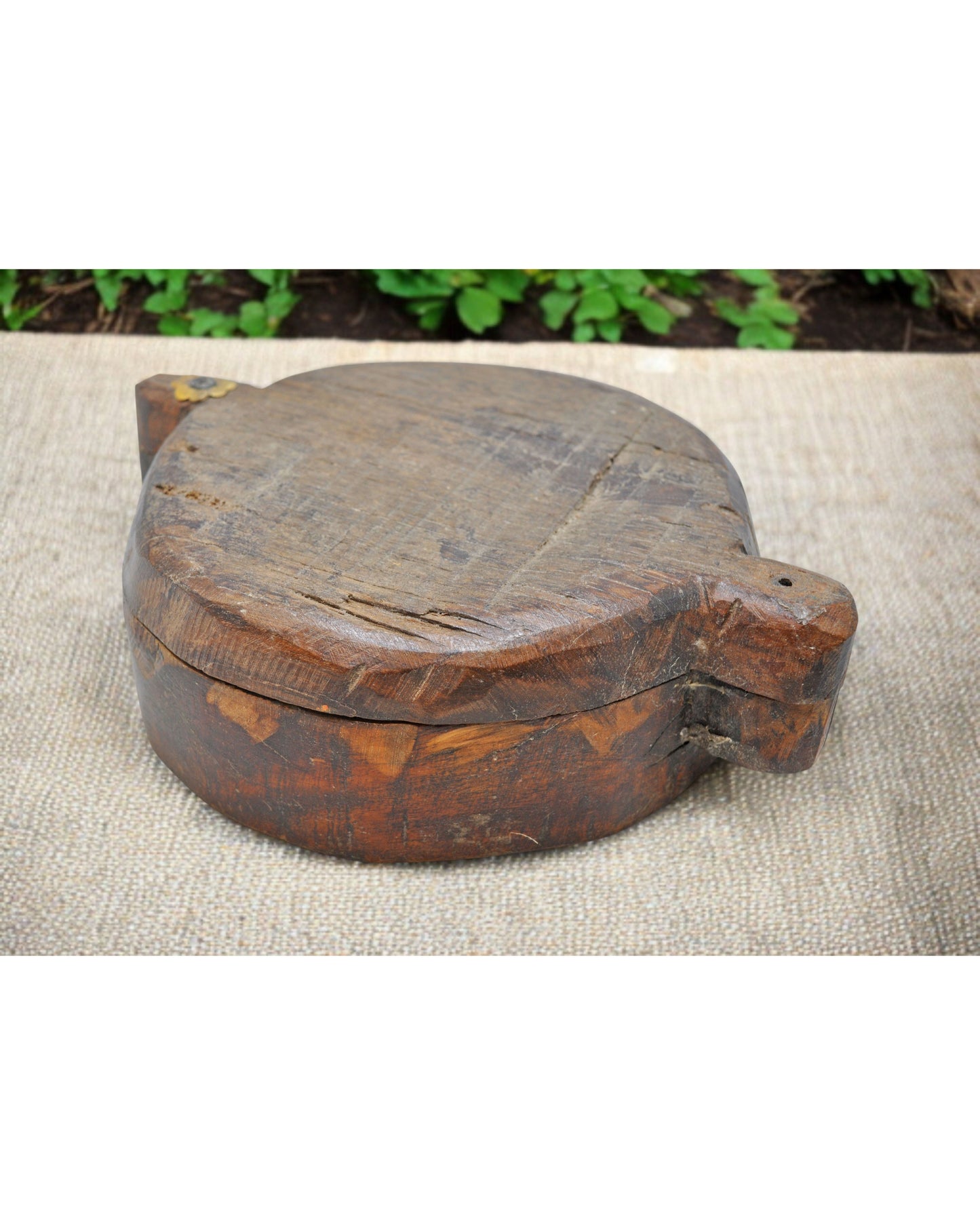 Antique Wooden Kitchenware Spice Box Original Old Hand Carved