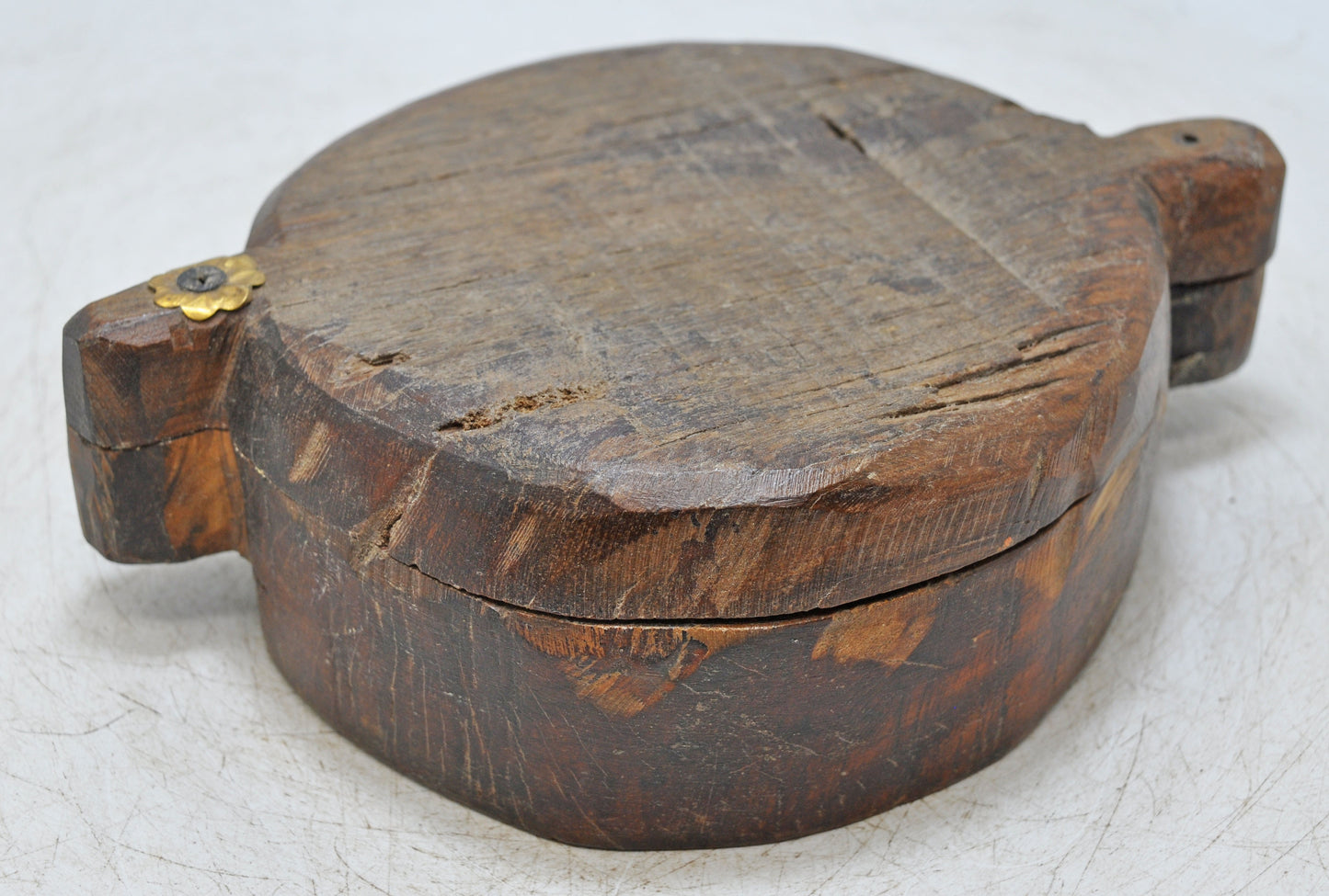 Antique Wooden Kitchenware Spice Box Original Old Hand Carved