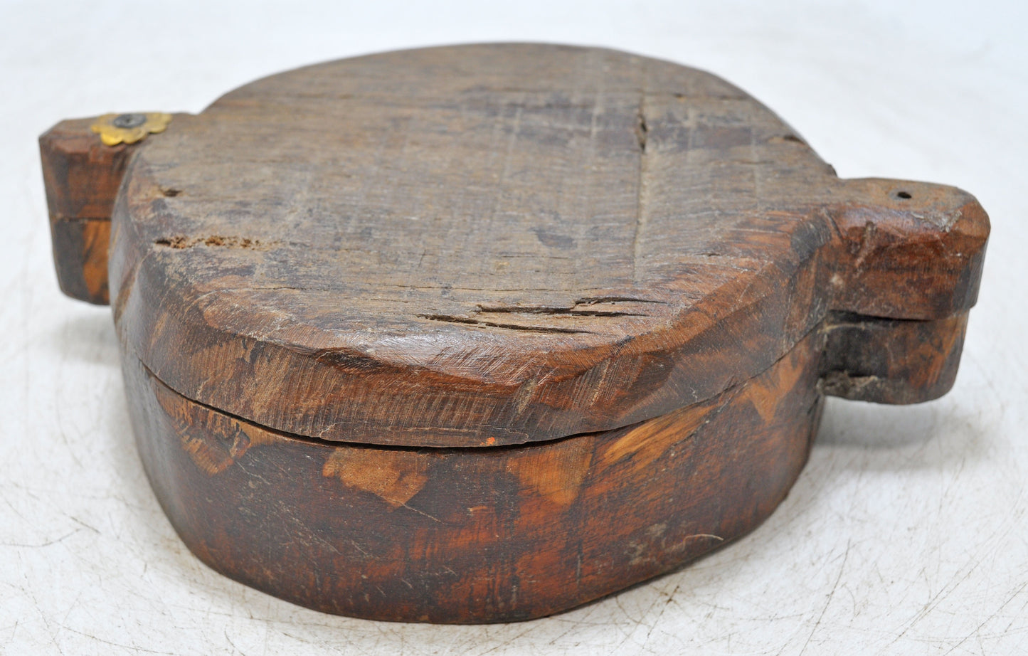 Antique Wooden Kitchenware Spice Box Original Old Hand Carved