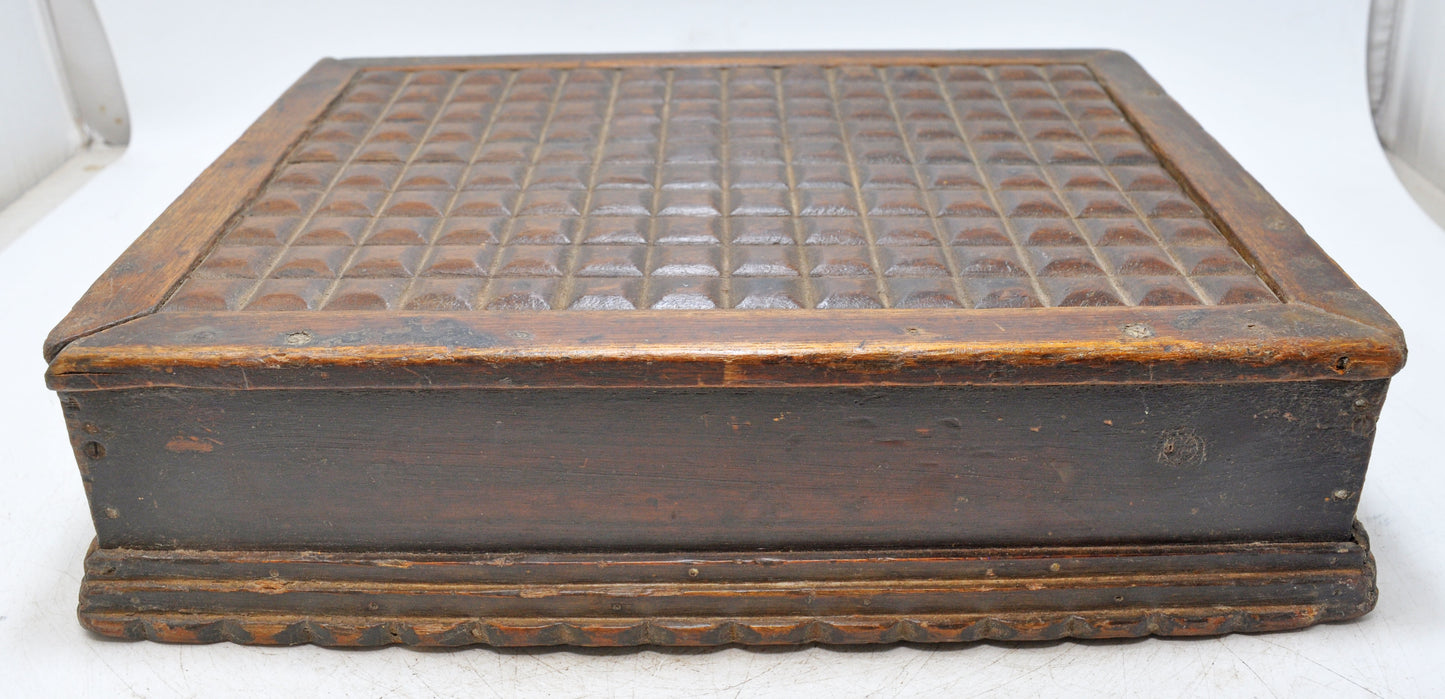 Antique Wooden Large Size Spice Box Original Old Hand Carved