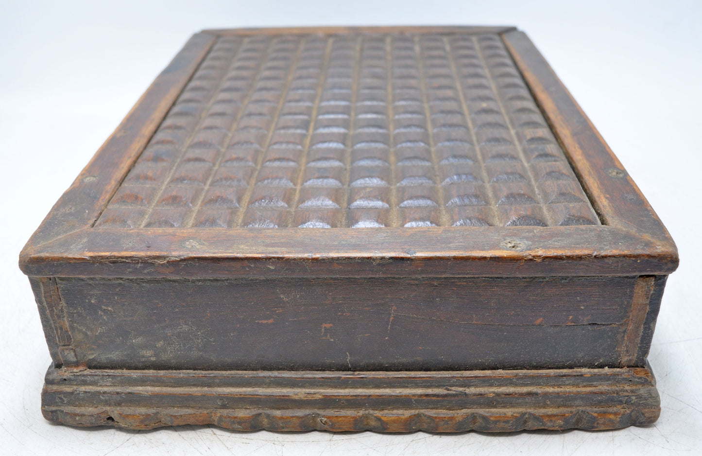 Antique Wooden Large Size Spice Box Original Old Hand Carved