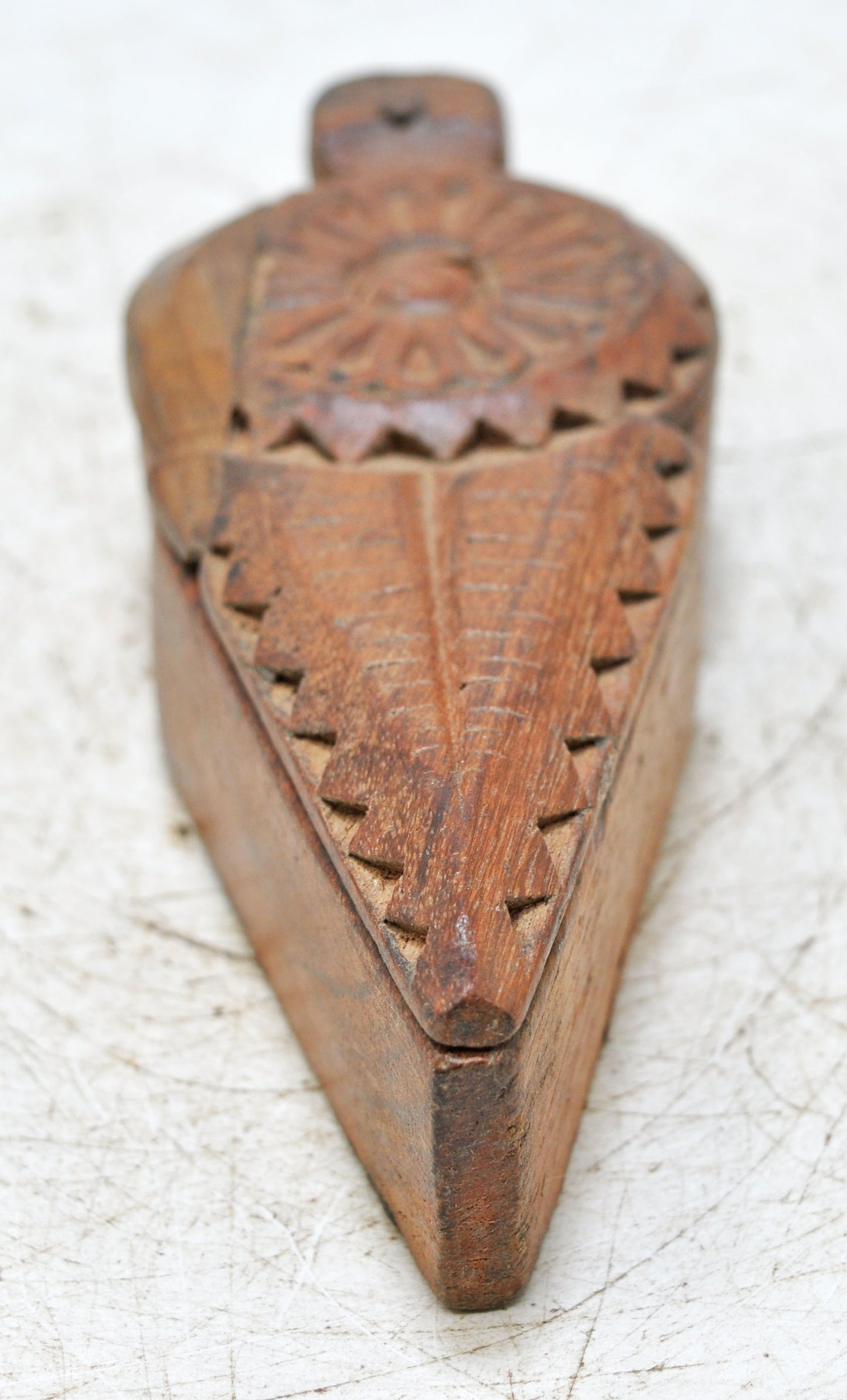 Antique Wooden Kum Kum Powder Tika Box Original Old Hand Carved