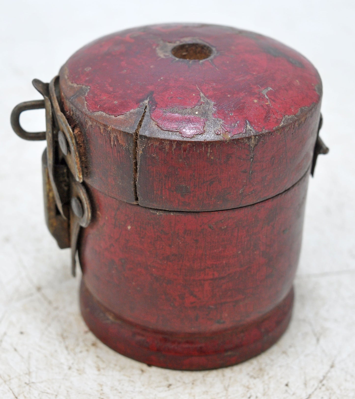 Antique Wooden Kum Kum Powder Tika Box Original Old Hand Carved