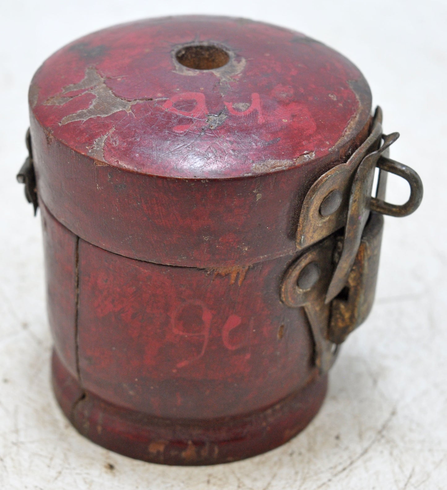 Antique Wooden Kum Kum Powder Tika Box Original Old Hand Carved