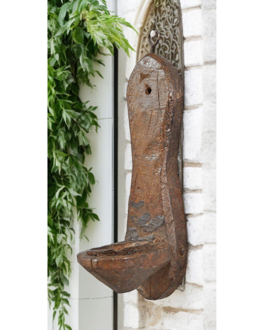 Antique Wooden Wall Hanging Candle Stand Original Old Hand Carved
